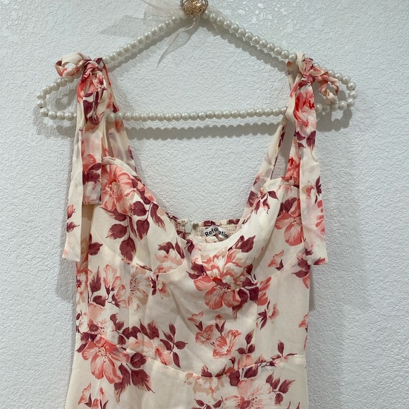 Reformation Jasen Dress Missy Pink Floral size 0 NWOT - Picture 3 of 9